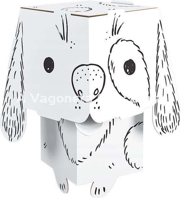 PERRO CABEZA CUBO PARA COLOREAR - Imagen 2