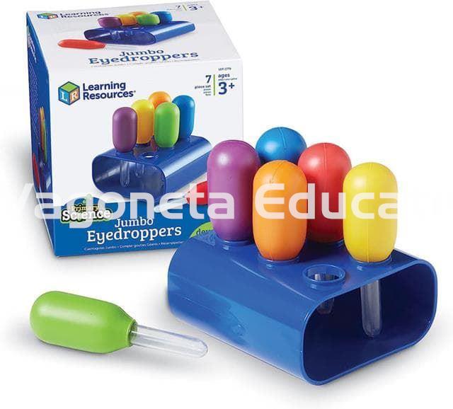 SET DE 6 CUENTAGOTAS O PIPETAS JUMBO CON SOPORTE - Imagen 1